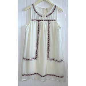 Jesse & J Embroidery Dress Women’s Medium Sleeveless Lined Knee Length Bohemian